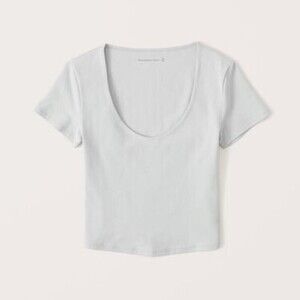 Abercrombie &Fitch Cotton Seamless Fabric Scoopneck Tee